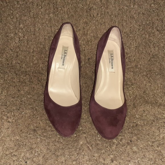 L.K. BENNETT LONDON-Sledge-Oxblood Suede Pump-ASO Kate Middleton-Sz 36-Excellent - Picture 3 of 7